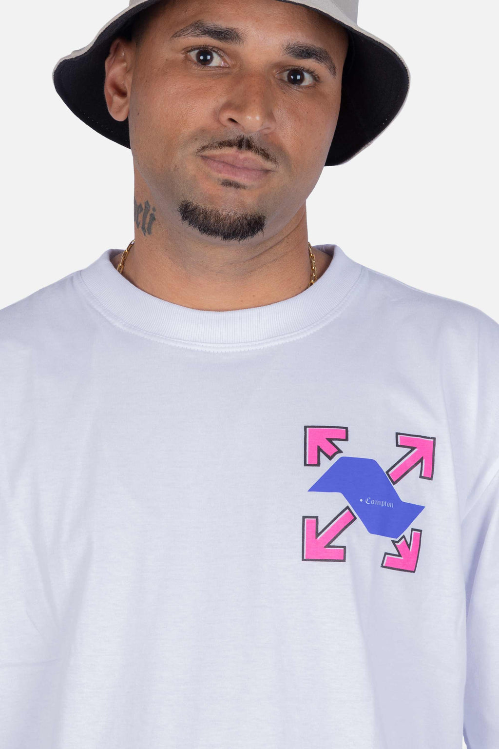 Camiseta Compton Oversized Locations Branca