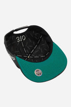 Boné Compton Aba Reta Classic Couro Preto