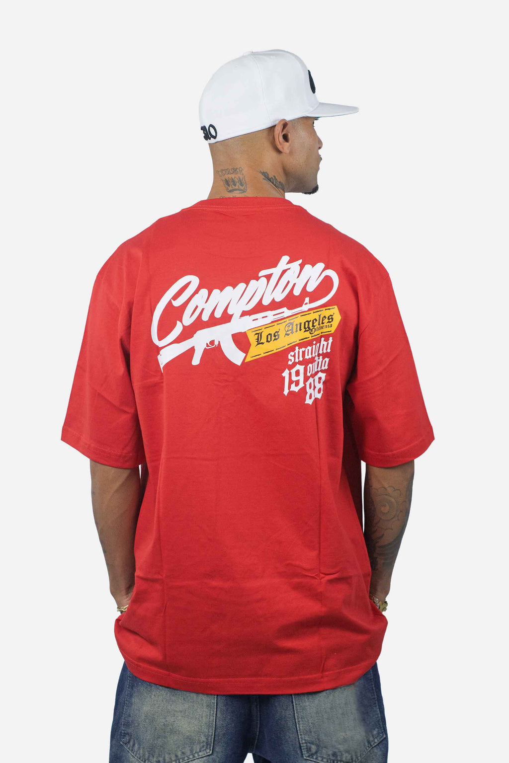 Camiseta Compton Oversized Bullet Vermelha