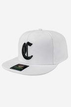 Boné Compton Aba Reta Snapback Logo Corte Laser Branco