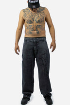 Calça Jeans Compton Balão Marmorizada