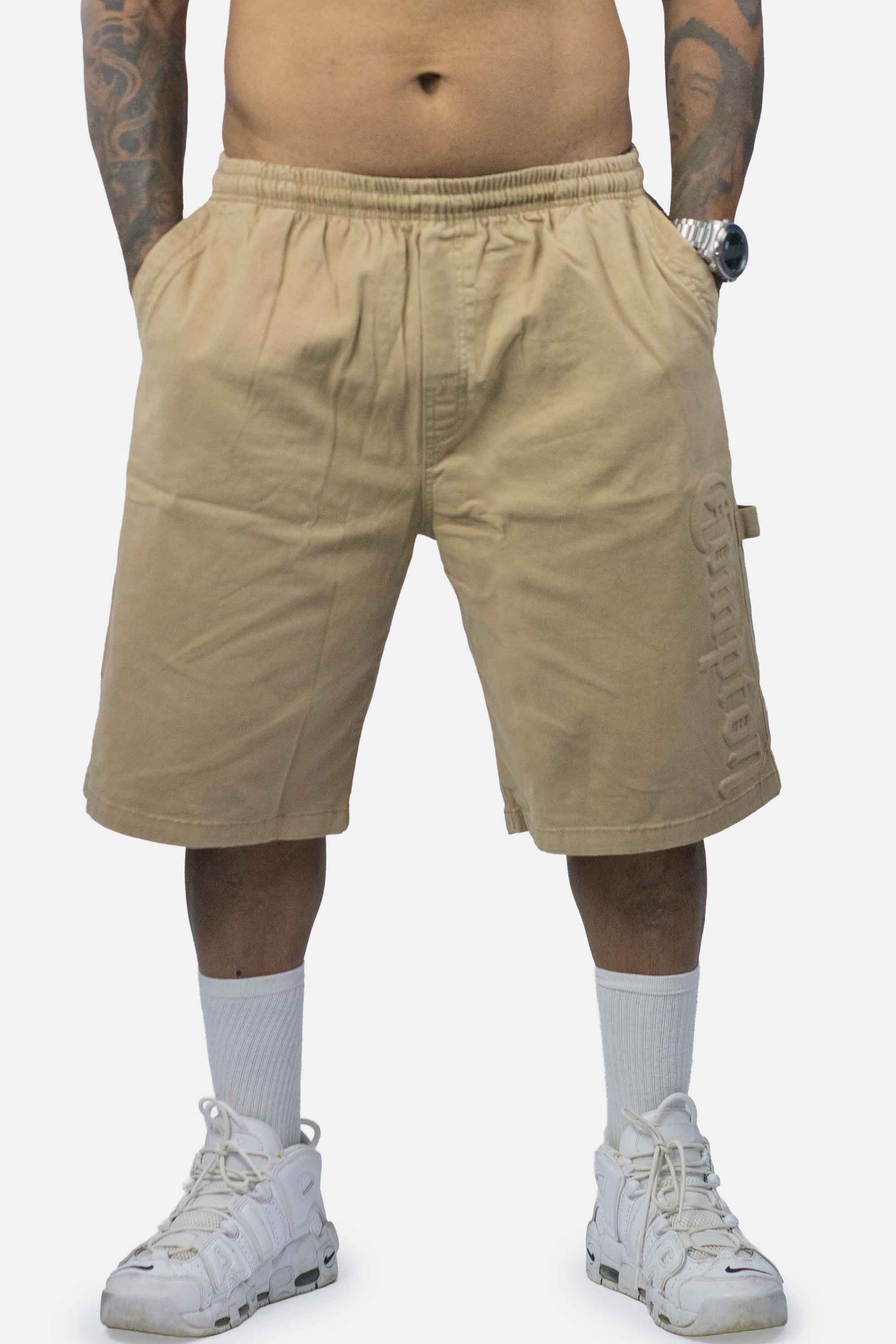 Bermuda Sarja Compton Carpinteiro Logo 3D Caqui