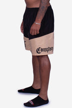 Bermuda Compton Tactel Gangsta Woodcut Preto/Caqui