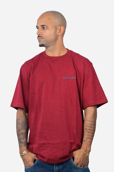 Camiseta Compton Oversized Refletiva Luminous Vinho