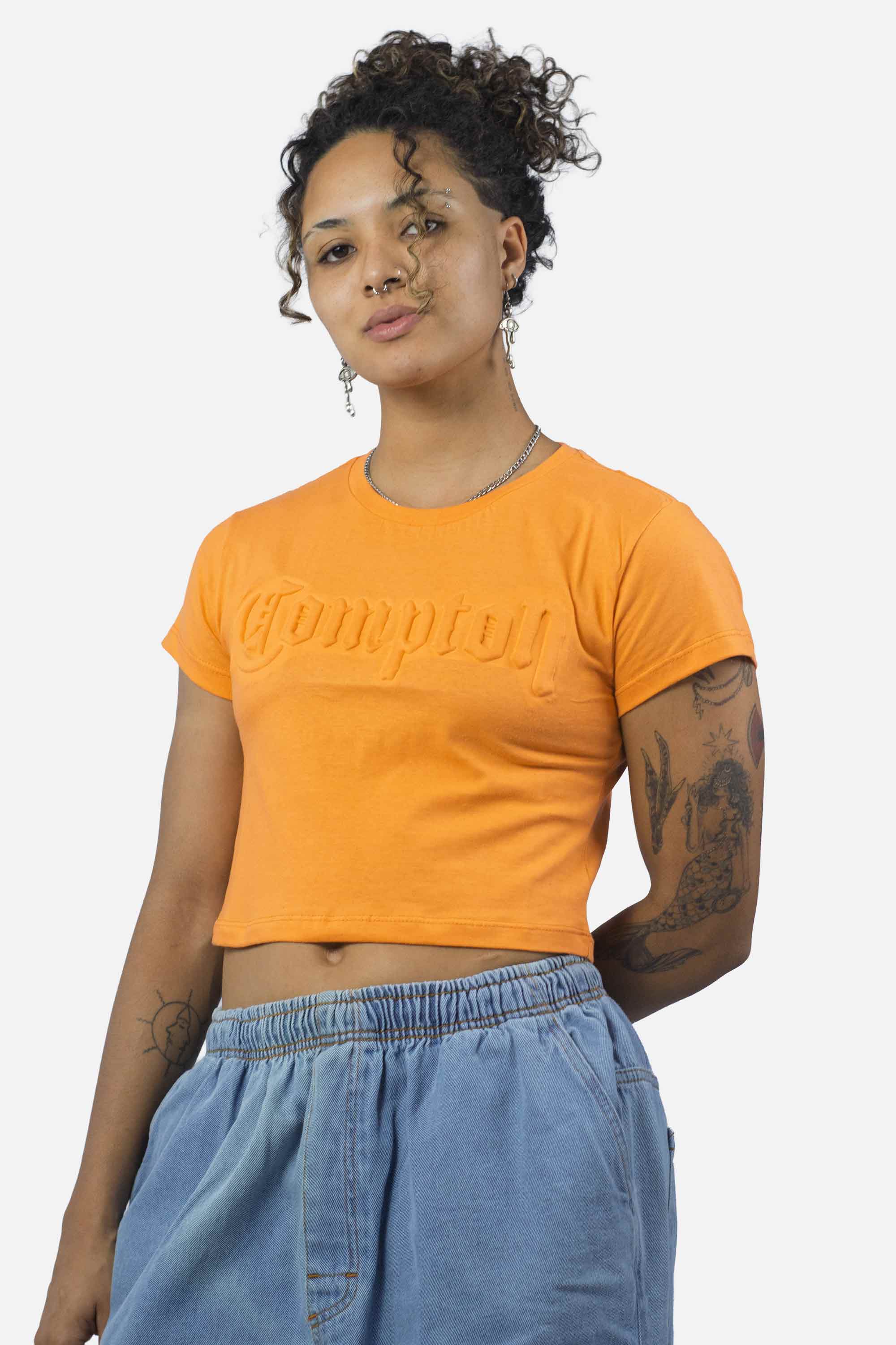 Cropped Compton Relevo 3D Laranja - COMPTON