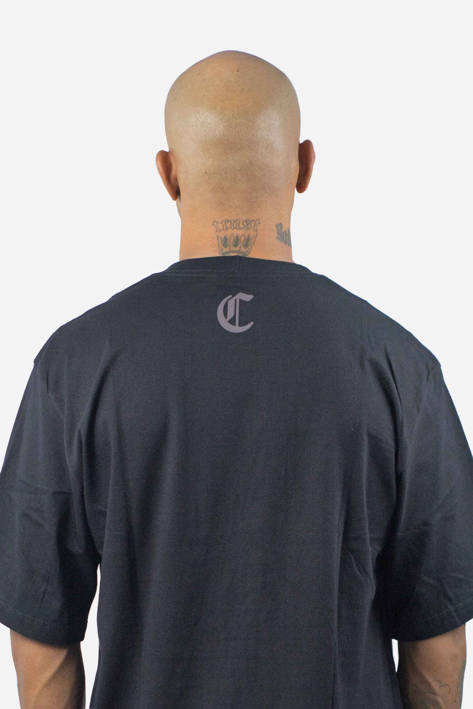 Camiseta Compton Oversized Refletiva Luminous Preta