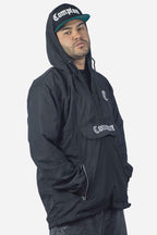 Jaqueta Compton Corta Vento Anorak Vira Bolsa Preta