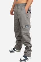 Calça Cargo Compton Sarja Reta Cinza