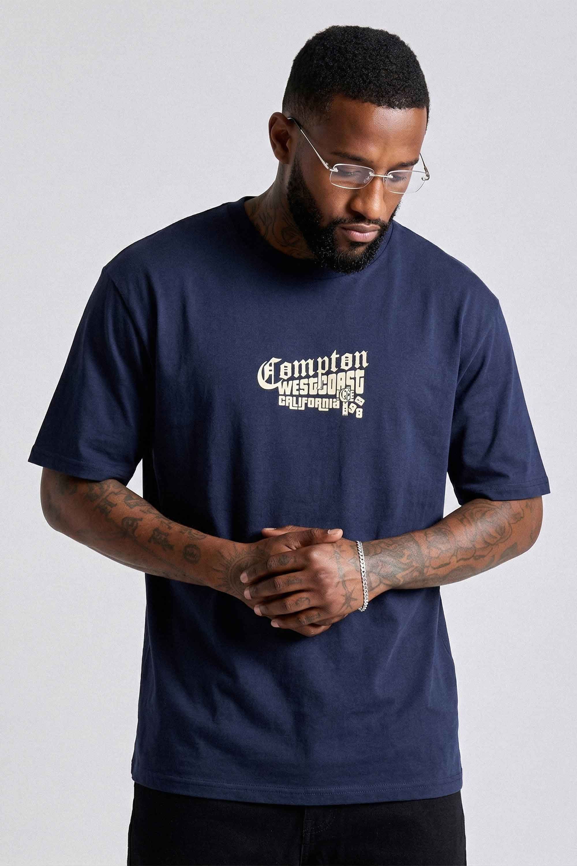 Camiseta Compton Oversized Boyz'N The Hood Azul Marinho