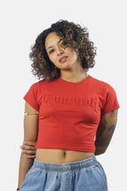 Cropped Compton Relevo 3D Vermelho