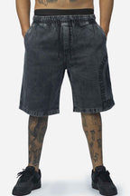 Bermuda Jeans Compton  Elástico Chanfro Marmorizada