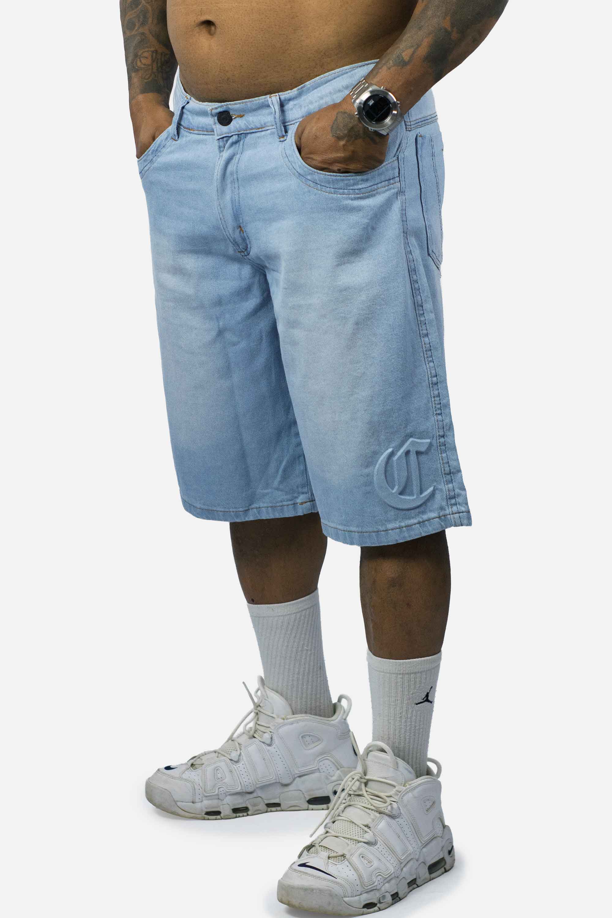 Bermuda Jeans Compton logo Relevo 3D