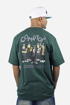 Camiseta Compton Oversized Straigh Outta Verde Militar