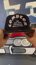 Boné Compton Aba Reta Snapback Born And Raised Preto