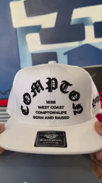 Boné Compton Aba Reta Snapback Born And Raised Branco