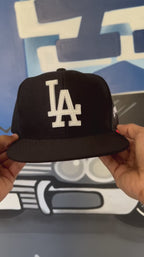 Boné Compton Aba Reta Snapback LA Recorte a Laser Preto