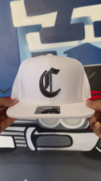 Boné Compton Aba Reta Snapback Logo Corte Laser Branco
