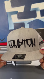 Boné Compton Aba Reta Snapback Graphite Pixo Cinza