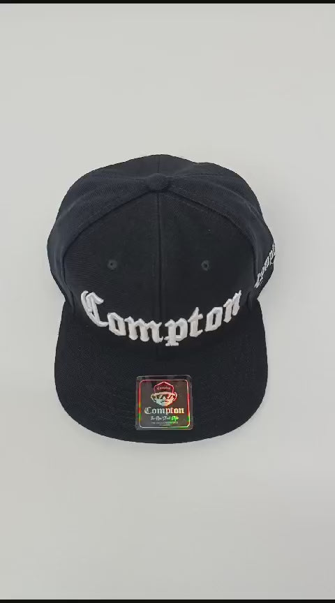 Boné Aba Reta Snapback Compton Clássico - Preto
